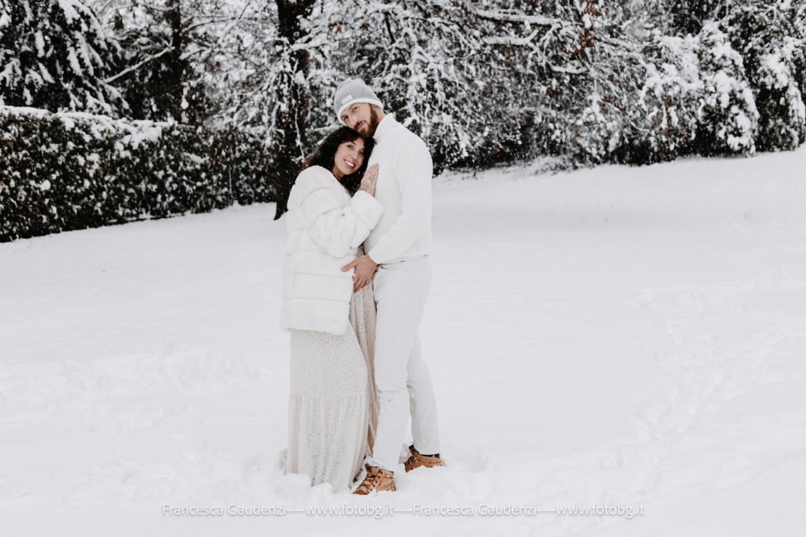 Foto nella neve a Faenza